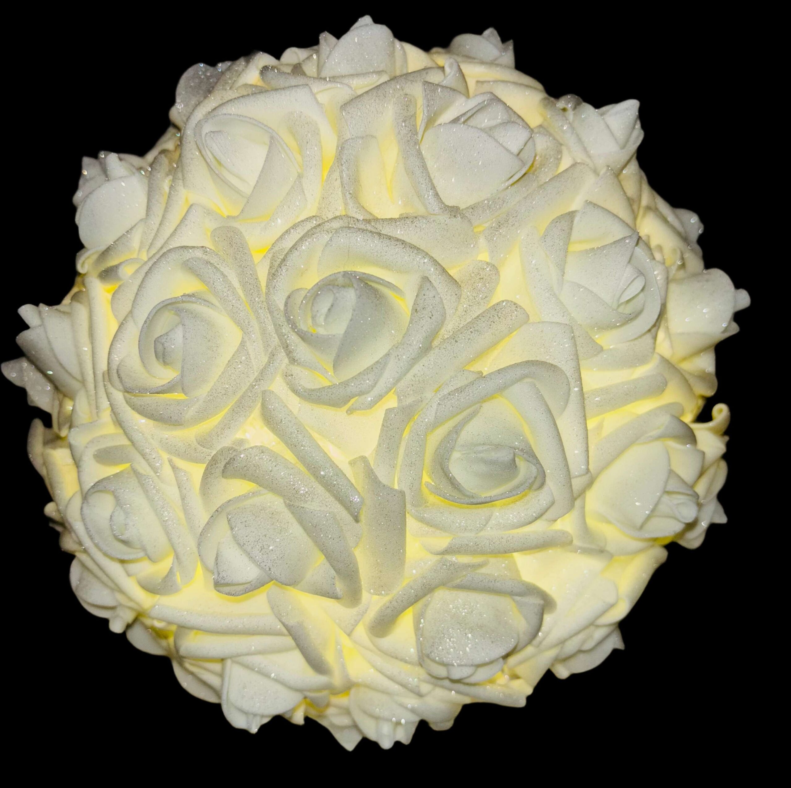 015 boule led pailettes argentées