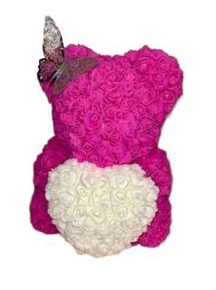 021 ourson 30 cm rose